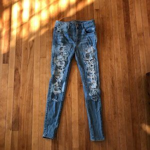Distressed jeans